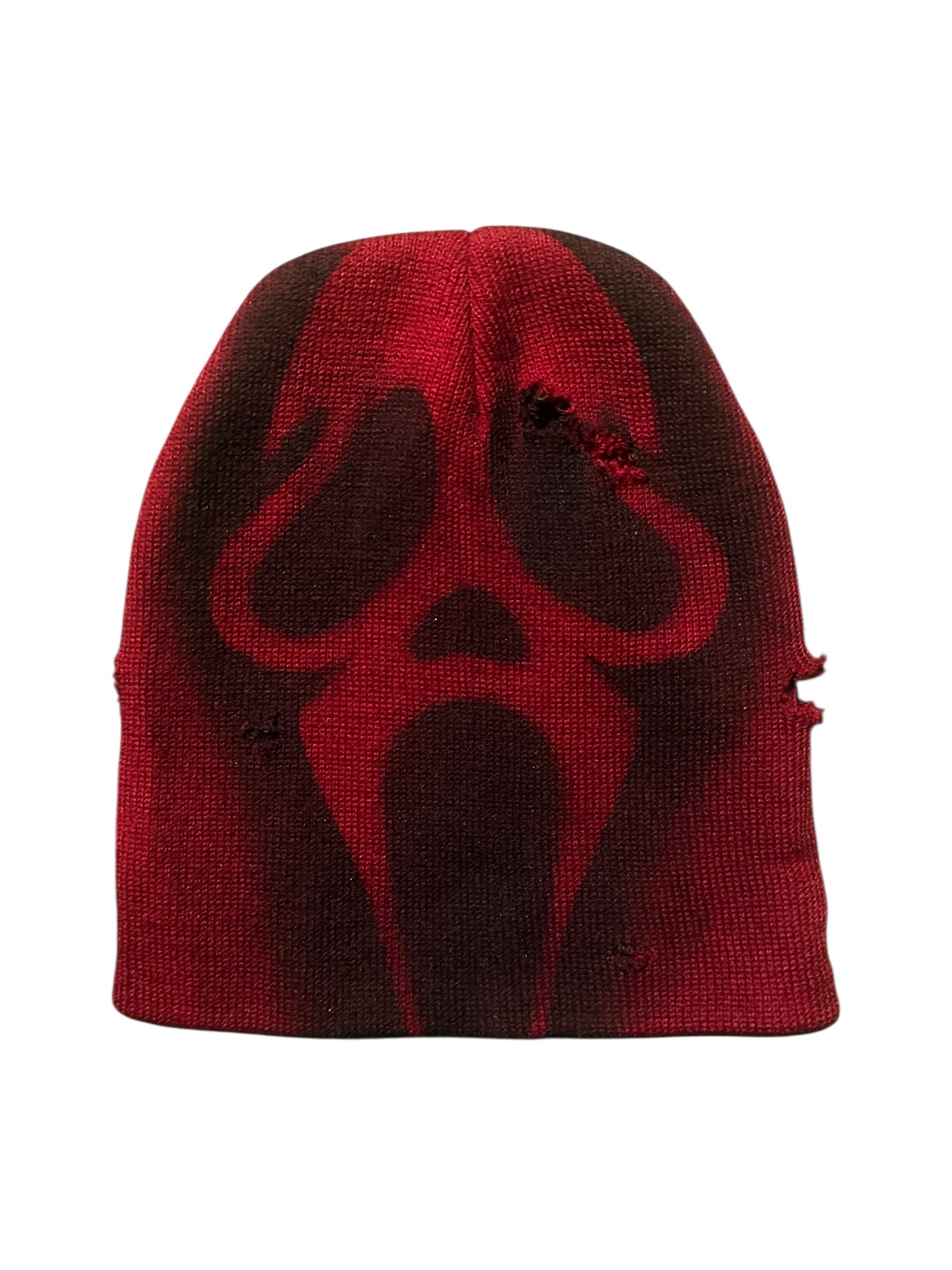 Red scream beanie