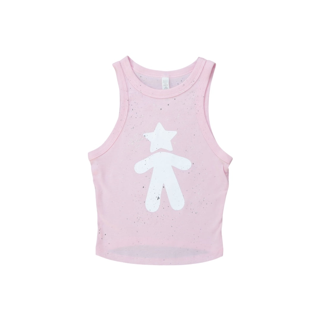 Pink Micro Ribbed Tank Top