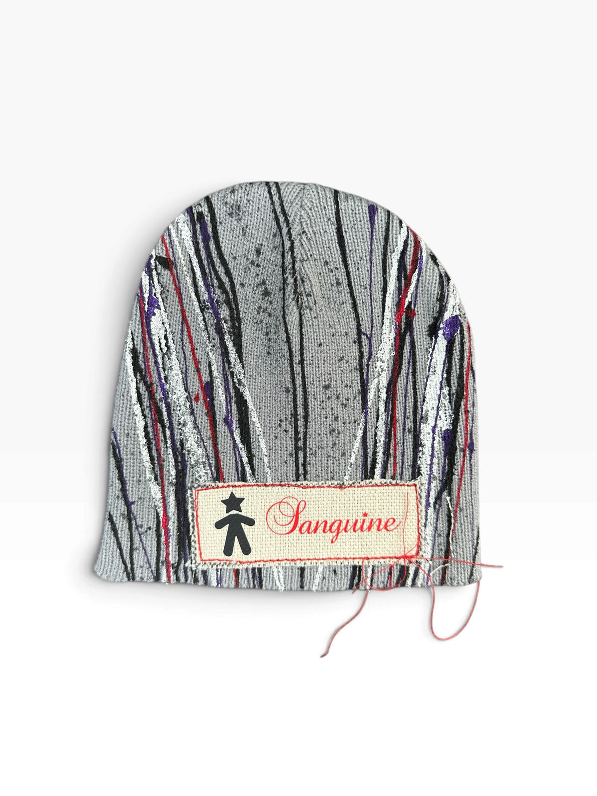 Striped beanie grey