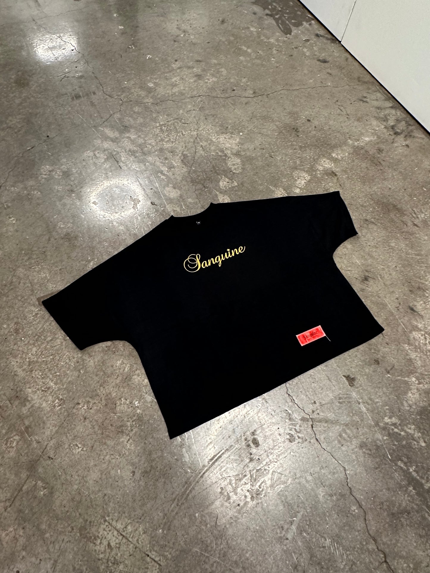 Black oversized cursive Tee