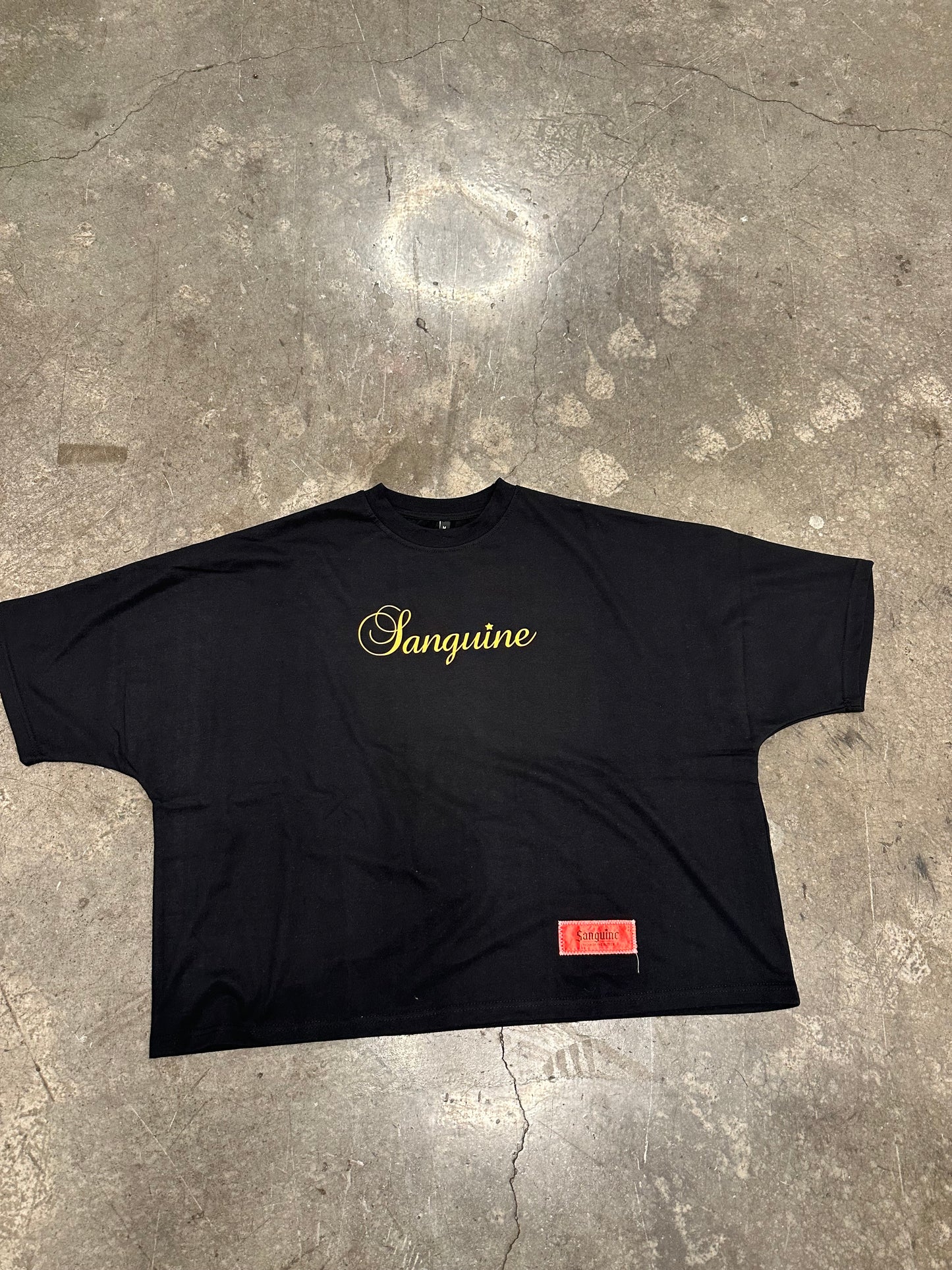 Black oversized cursive Tee