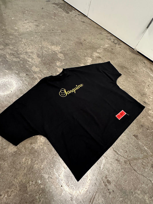 Black oversized cursive Tee