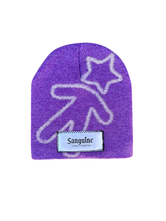 Purple & White Beanie