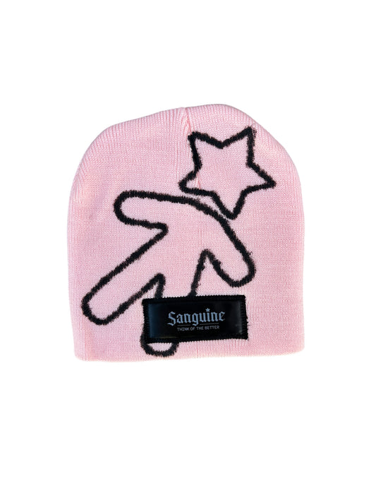 Light Pink & Black Beanie