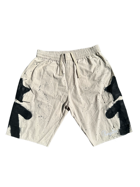 Tan Nylon Cargo Shorts