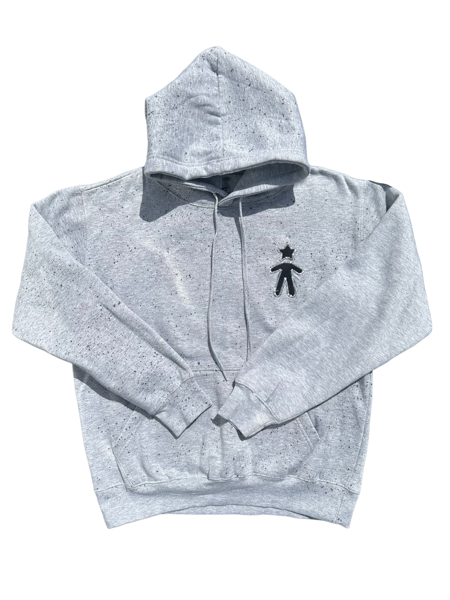 Grey Splatter Logo Patch Hoodie