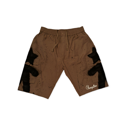 Chocolate Nylon Cargo Shorts